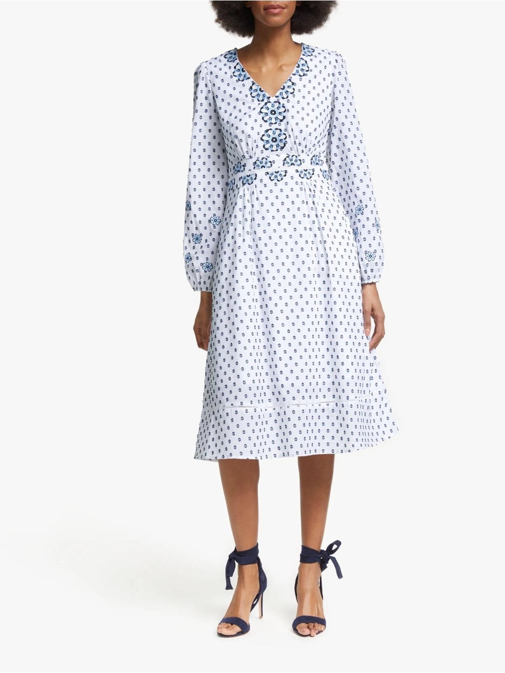 BODEN || Flossie Embroidered Midi Dress. Sz. 8R